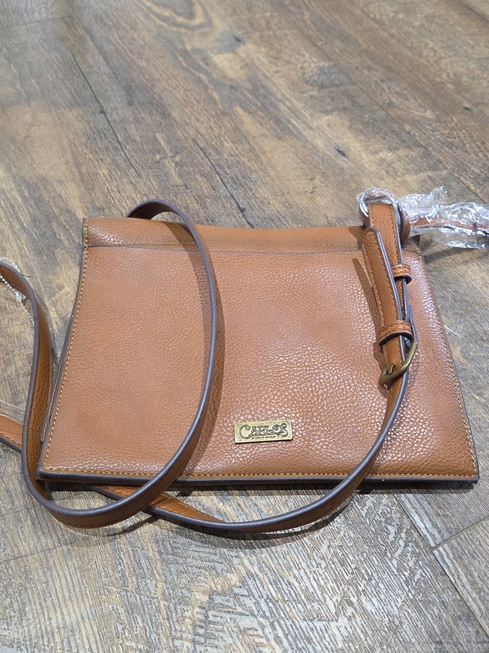 Carlos by Carlos Santana Tan Pebbled Leather Crossbody Bag